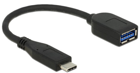 Разъем USB 3.1 Gen 2 Type-C/Typ-A - 0.1 м - USB C - USB A - черный Delock