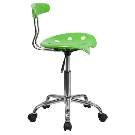 Vibrant Apple Green And Chrome Swivel Task Chair With Tractor Seat