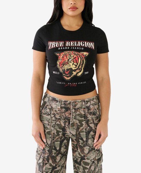 Women's Short Sleeve Tiger Baby T-shirt