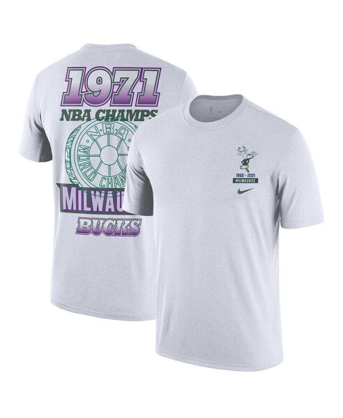 Men's White Milwaukee Bucks 2021/22 City Edition Courtside Heavyweight Moments Story T-shirt