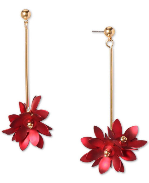 Gold-Tone Poinsettia Drop Earrings, Created for Macy's