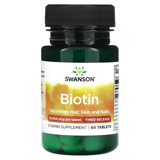 Витамин С биотин Swanson, таблетки с удержанием времени, 10 000 мкг, 60 шт.