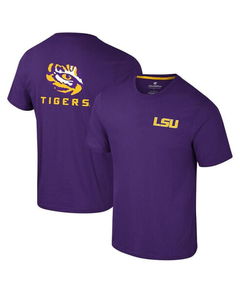 Men's Purple LSU Tigers Logo Lockup 2-Hit Active Blend T-Shirt