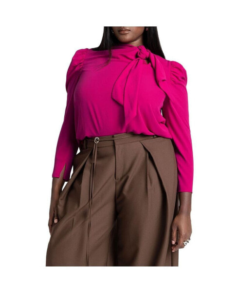 Plus Size Drape Front Blouse