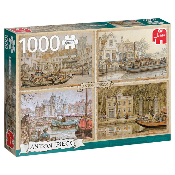 Jumbo Spiele Premium Collection Anton Pieck - Canal Boats 1000 pieces - Jigsaw puzzle - 1000 pc(s) - Landscape - Adults - 12 yr(s)
