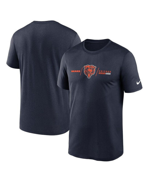 Men's Navy Chicago Bears Horizontal Lockup Legend Performance T-shirt