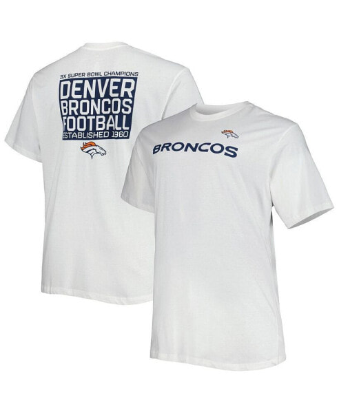 Men's White Denver Broncos Big and Tall Hometown Collection Hot Shot T-shirt