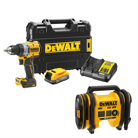 DeWALT Akku-Bohrschrauber DCD800E1T 1x 1,7 Ah Lader TSTAK Kompressor DCC018N-XJ