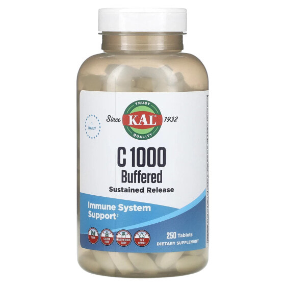 Витамин C буферированный с постепенным высвобождением KAL 250 таблеток