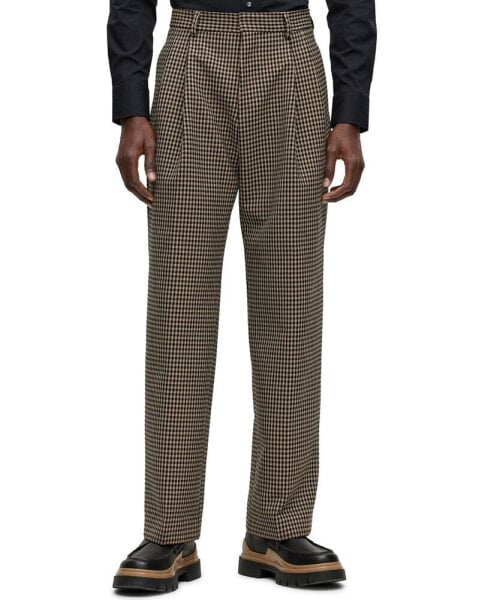 Men's Relaxed-Fit Checked Trousers