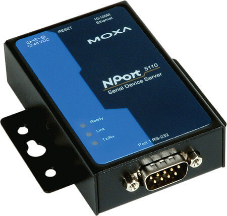 Moxa Nport 5110 1 Port - 0.2304 Mbit/s - Wired - 279122 h - UL: UL60950-1 - CUL - TÜV: EN60950-1 - 580 g - 0 - 55 °C