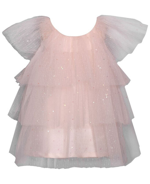 Baby Girls Three Tiered Spangled Tulle Dress