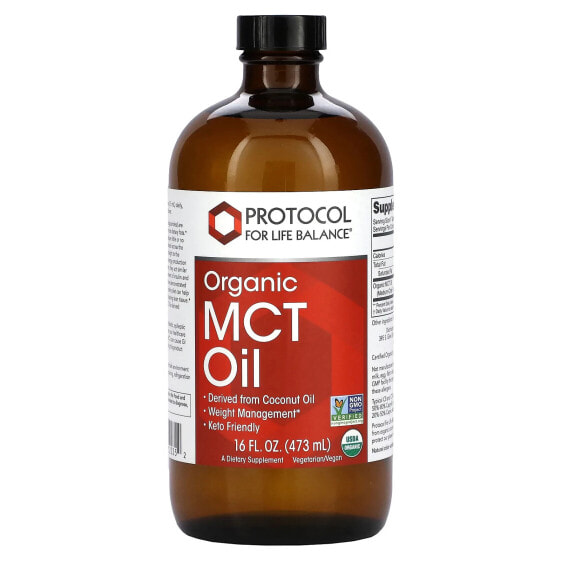Protocol for Life Balance, Органическое масло среднецепочечных триглицеридов, 473 мл (16 жидк. Унций)