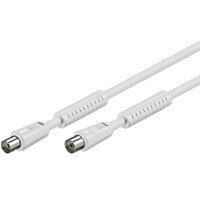 Wentronic Antenna Cable with Ferrite (80 dB) - Double Shielded - 2.5 m - Coaxial - Coaxial - White