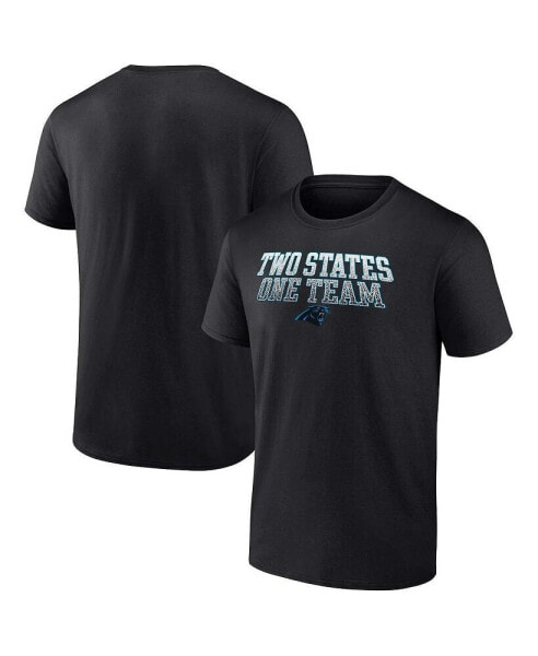 Men's Black Carolina Panthers Big and Tall Two States One Team Statement T-shirt