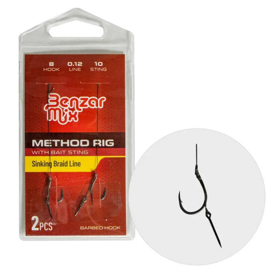 Крючок рыболовный с плетёной линией BENZAR MIX Method Rig Tied Hook