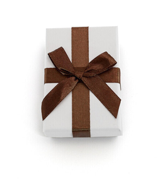 White gift box with brown ribbon KP9-8