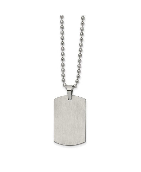Chisel brushed Reversible Dog Tag Ball Chain Necklace