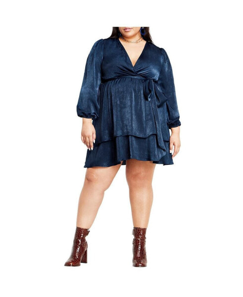 Plus Size Twisted Ruffle Mini Dress