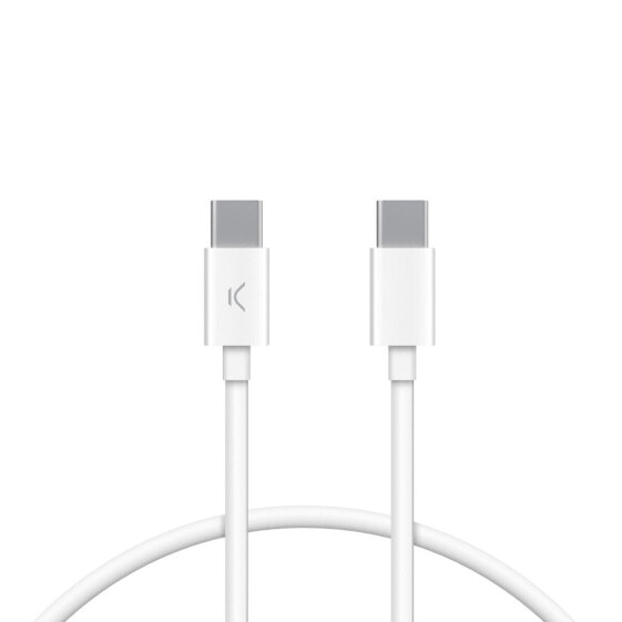 Кабель USB-C - USB-C KSIX BXCUC03SBL эргономичный 1 м Белый