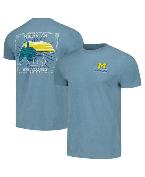 Men's Light Blue Michigan Wolverines State Scenery Comfort Colors T-shirt