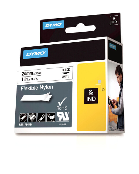 Dymo IND Flexible Nylon - Black on white - Multicolour - Nylon - -10 - 80 °C - UL 969 - DYMO