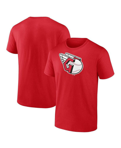 Men's Red Cleveland Guardians Official Logo T-shirt