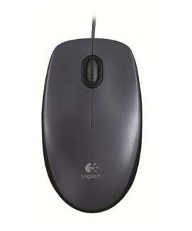 Logitech Mouse M90 - Ambidextrous - Optical - USB Type-A - 1000 DPI - Grey