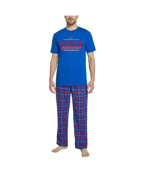 Men's Royal, Red Buffalo Bills Arctic T-shirt and Flannel Pants Sleep Set