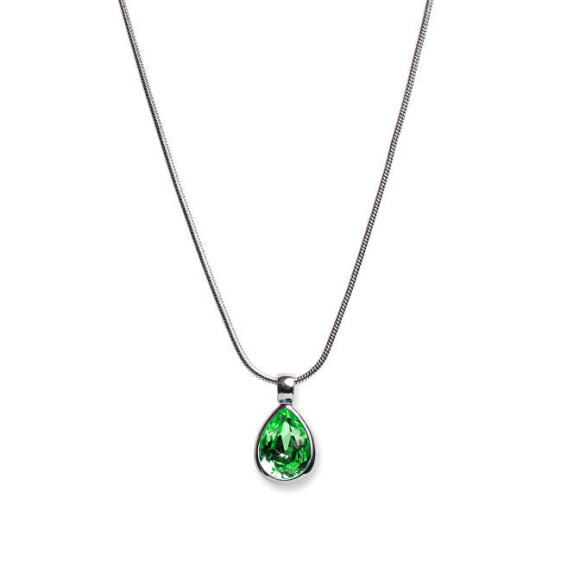 Decent necklace with green Swarovski crystal 11022 214
