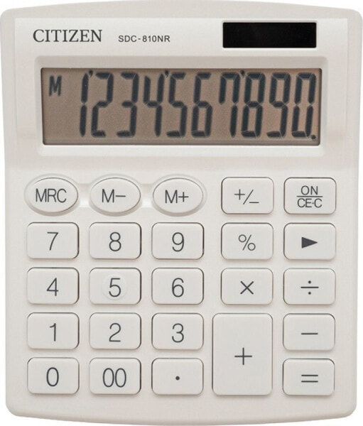 Белый бюрократический калькулятор Citizen SDC810NRWHE, 10 мест, двойное питание