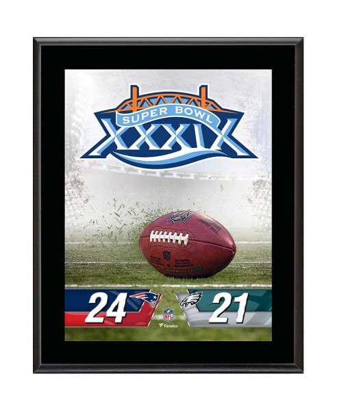New England Patriots vs. Philadelphia Eagles Super Bowl XXXIX 10.5" x 13" Sublimated Plaque