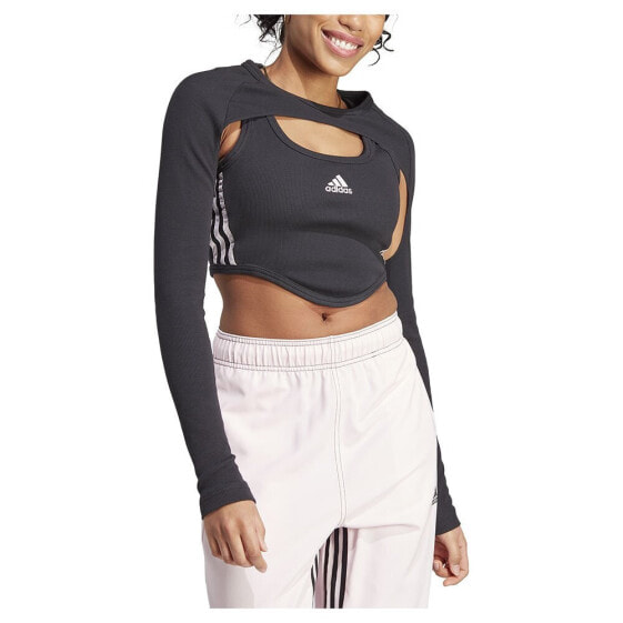 ADIDAS Dance 3 Stripes Ribbed Fitted With Detachable Top