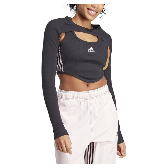 Топ спортивный Adidas ADIDAS Dance 3 Stripes Ribbed Fitted With Detachable Top