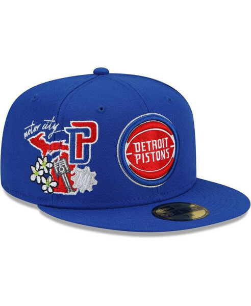 Men's Blue Detroit Pistons City Cluster 59FIFTY Fitted Hat