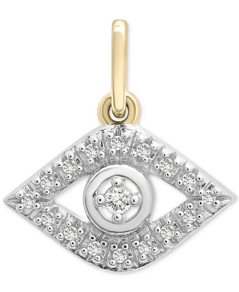 Diamond Evil Eye Charm Pendant (1/20 ct. t.w.) in 10k Gold, Created for Macy's