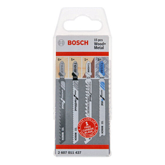 Bosch Stichsägeblätter-Set JSB Wood and Metal 15er-Pack 2607011437