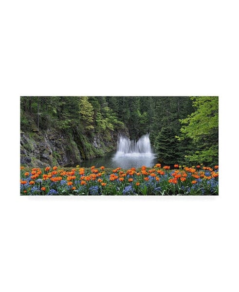 Chuck Burdic Water Music Flowers Canvas Art - 15.5" x 21"