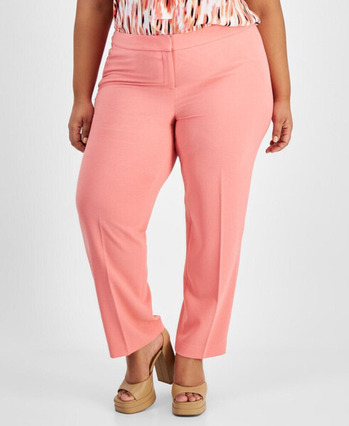 Plus Size Textured Crepe Pants, Created for Macy's
