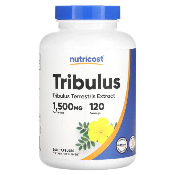Капсулы для мужского здоровья Nutricost Tribulus, 1,500 мг, 240 шт (750 мг в капсуле)
