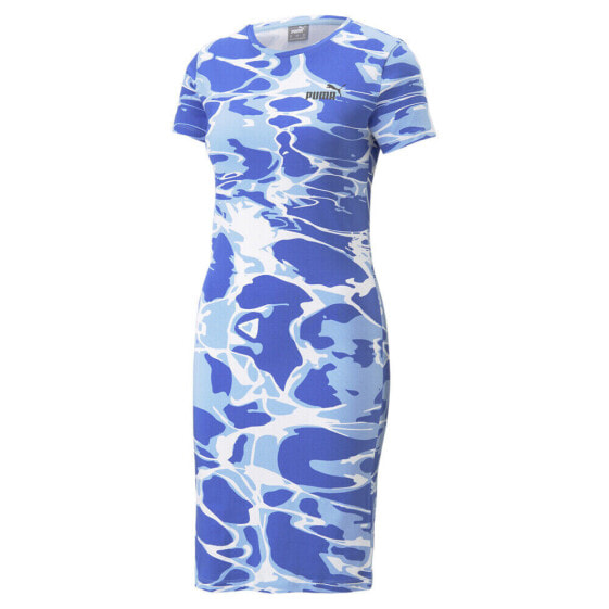 Puma Summer Splash Graphic Dress Womens Blue Casual 62250893