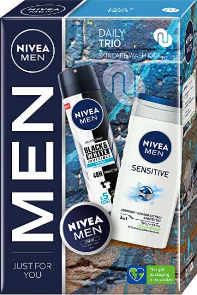 Косметический набор Nivea для мужчин Daily Trio Sensitive Skin Care.