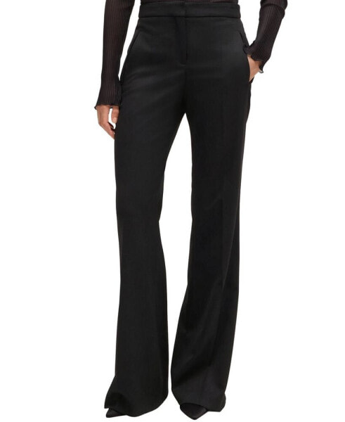 Women’s Twill Regular-Fit Flared Trousers