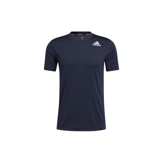 Мужская футболка спортивная синяя с логотипом Adidas Techfit Compression