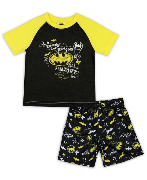 Toddler Boys Batman Pajamas Ready For Action 2 Piece Pajama Set