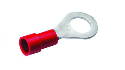Cimco 180024, Ring terminal, Copper, Straight, Red, Tin-plated copper, Polyamide (PA)