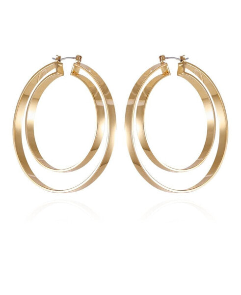 Gold-Tone Double Hoop Earrings