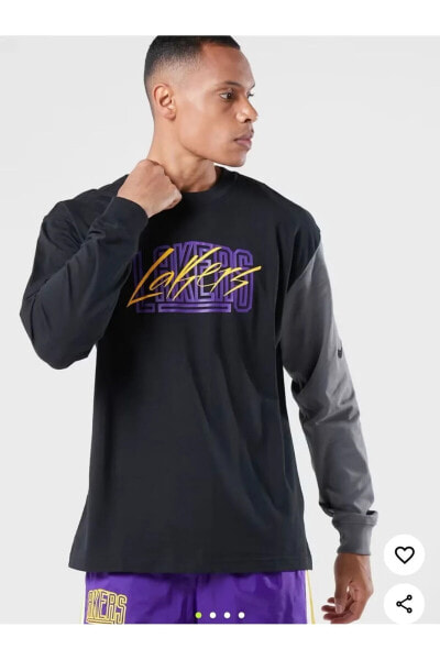 Sportswear NBA Max 90 Lakers Uzun Kollu Siyah Erkek T-shirt