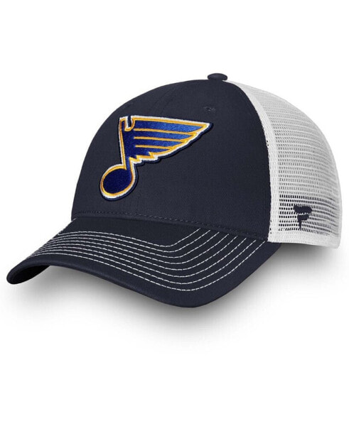 Men's Navy St. Louis Blues Core Primary Logo Trucker Snapback Hat