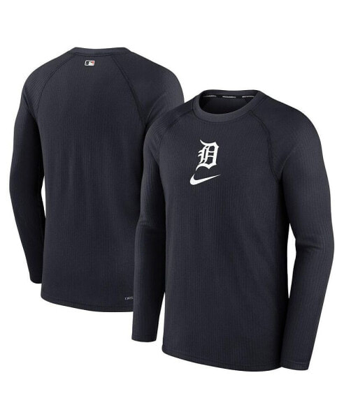 Men's Navy Detroit Tigers Authentic Collection Game Raglan Performance Long Sleeve T-shirt